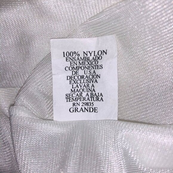 Vintage Womens L White Half Slip Lace Trim Elastic Waist Side Slit - Picture 9 of 9